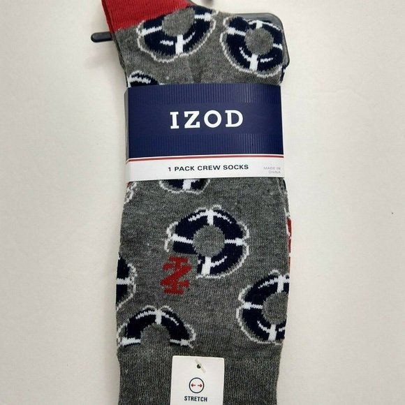 Izod Underwear & Socks Izod Nautical Buoy Life Ring Gray Navy Mens